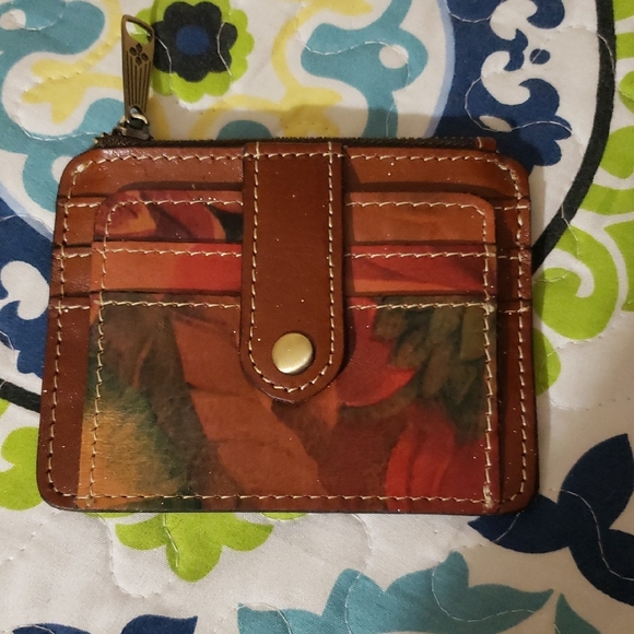 Patricia Nash Brown and Red Key & Card Holder - Picture 1 of 10